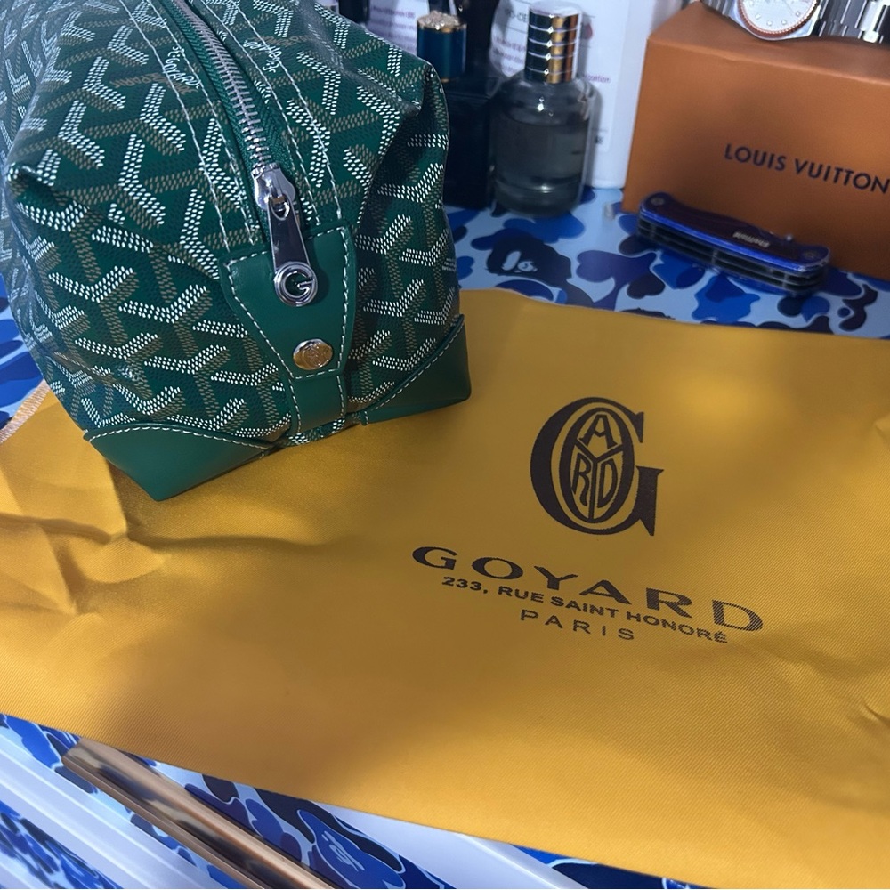 Goyard Green Monogram Pouch
